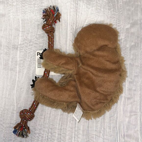 🏆HP🏆 PetShoppe Sloth Squeaker Mat Dog Toy White Brown Black White Ivory - Picture 5 of 13